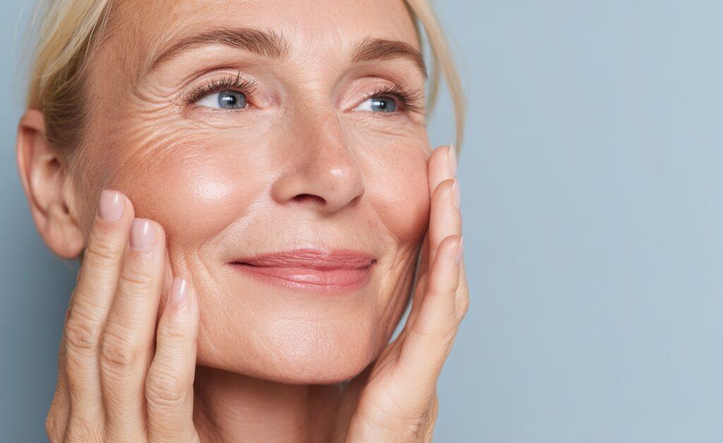 Reife Frau mit klarer Haut | Couperose lasern